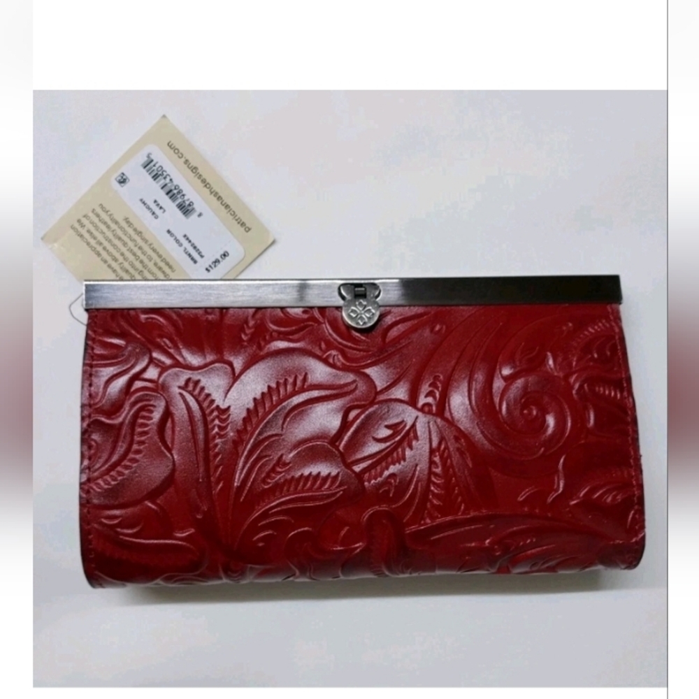 NWT Patricia Nash Cauchy Lava Leather Wallet
